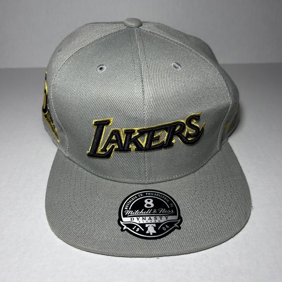 Mitchell & Ness NBA Los Angeles Lakers 50th anniversary Fitted Hat Cap 8 - Picture 1 of 8